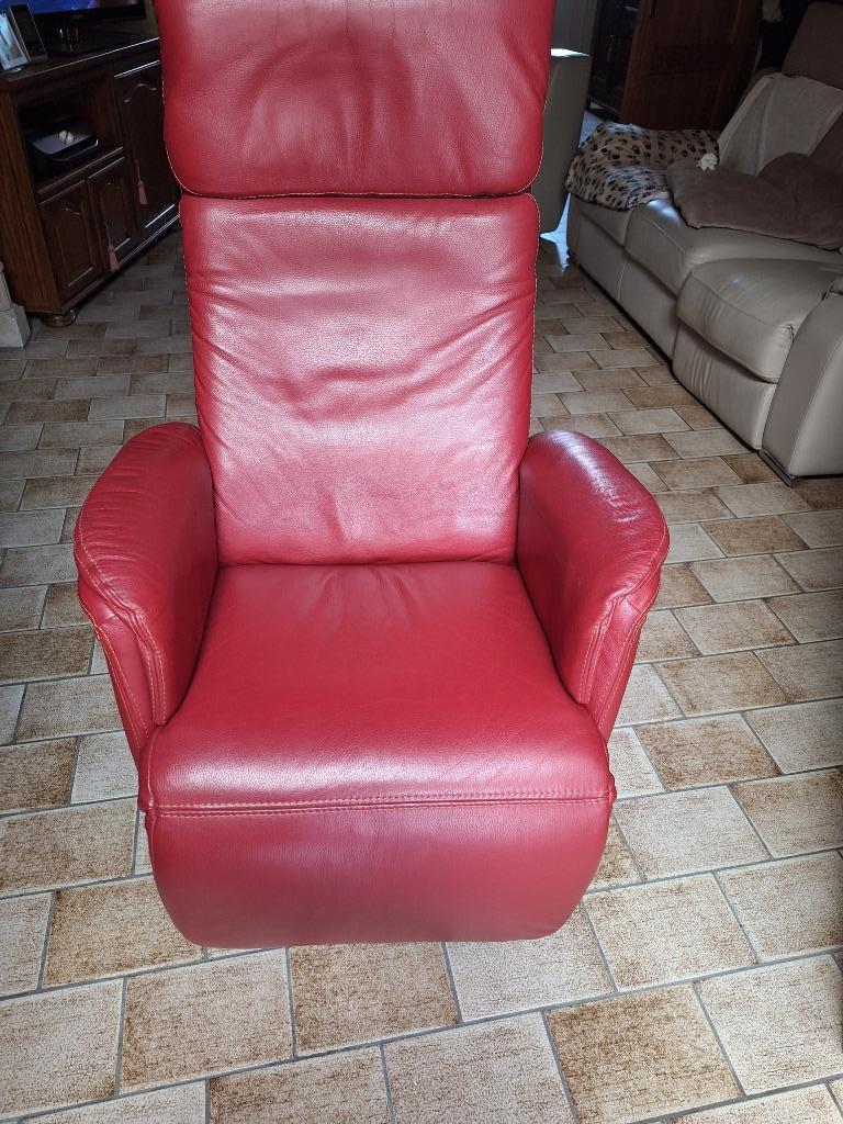 Relax in leder, Huis en Inrichting, Zetels | Zetels, Ophalen, Gebruikt, Eenpersoons, Leer