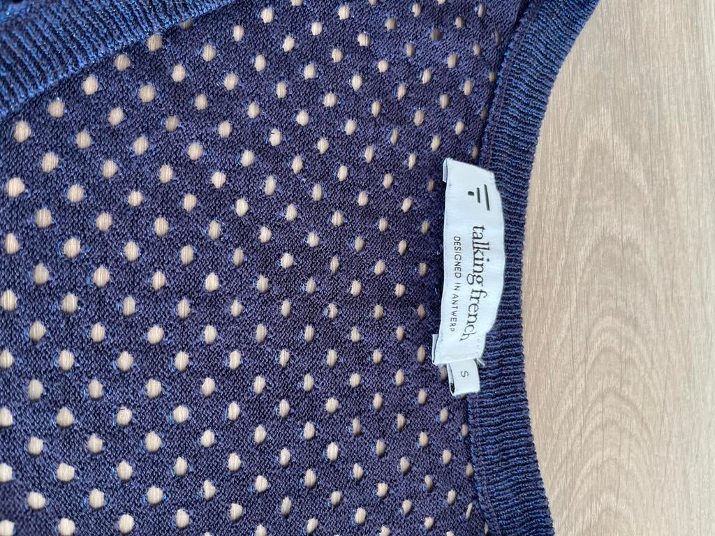 Donkerblauw truitje Talking French maat S, Ophalen of Verzenden, Maat 36 (S)