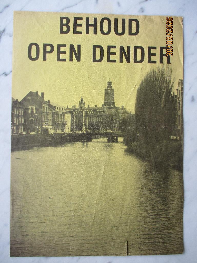 affiche tegen demping Dender Dendermonde 1987, Gebruikt, Verzenden, 1980 tot heden, Prent