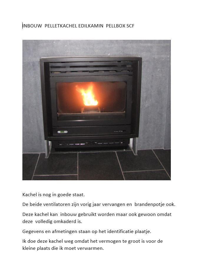 Inbouw pelletkachel Edilkamin Pellbox SCF, Huis en Inrichting, Kachels, Ophalen, Gebruikt, Overige brandstoffen, Inbouw