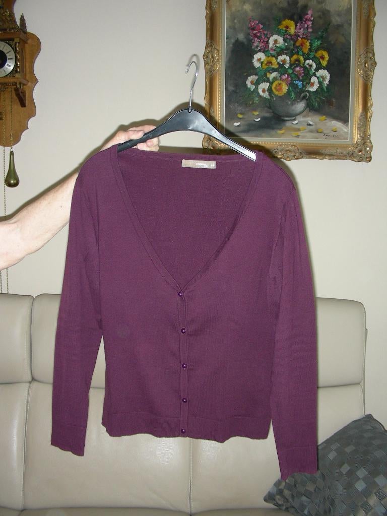 Aubergine cardigan, Comme ça, maat 44, Kleding | Dames, Overige kleuren, Maat 42/44 (L), Zo goed als nieuw, Comme ça
