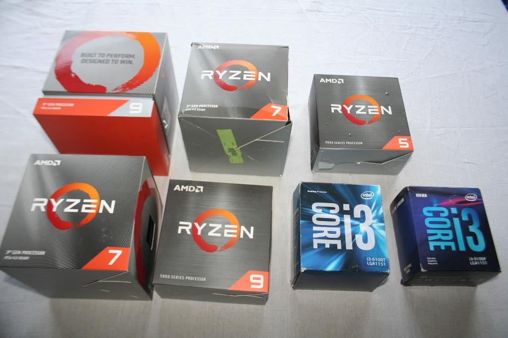 CPU INTEL i3 6100T 9100F AMD 3900X 3600X 5600X 5950X, Computers en Software, Ophalen
