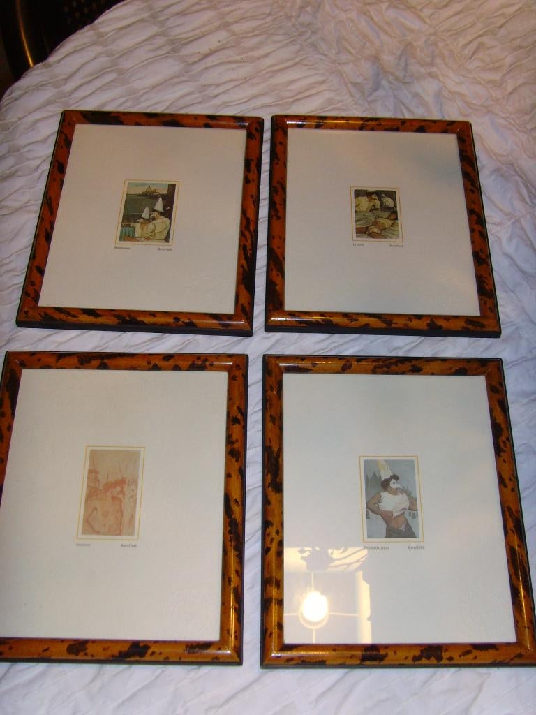 4 œuvres d'art vénitiennes avec de très beaux cadres., Enlèvement ou Envoi