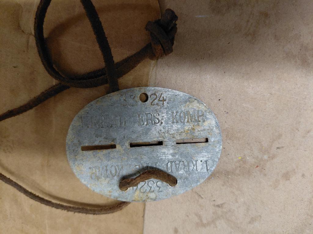 Dog tag WW2, Collections, Enlèvement ou Envoi, Armée de terre, Autres types