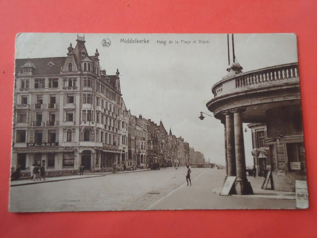Middelkerke Hotel de la Plage et Digue, Ophalen of Verzenden, 1920 tot 1940, Gelopen, West-Vlaanderen