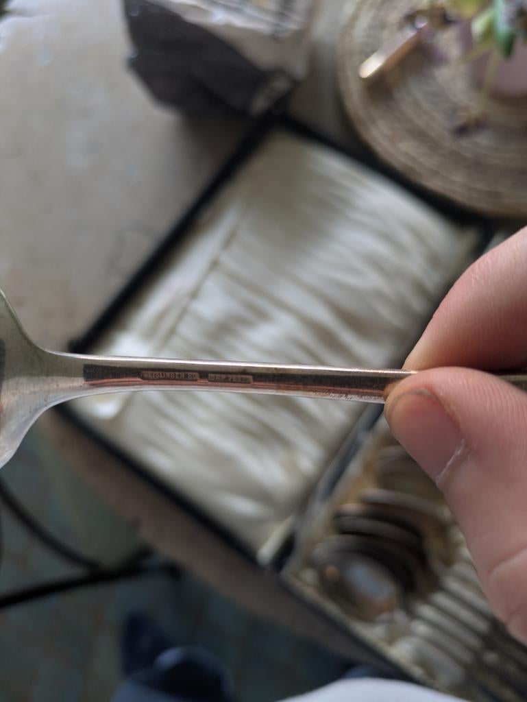 Zilveren bestek van orfèvrerie geislingen 60: lepels, vorken, Antiek en Kunst, Ophalen of Verzenden