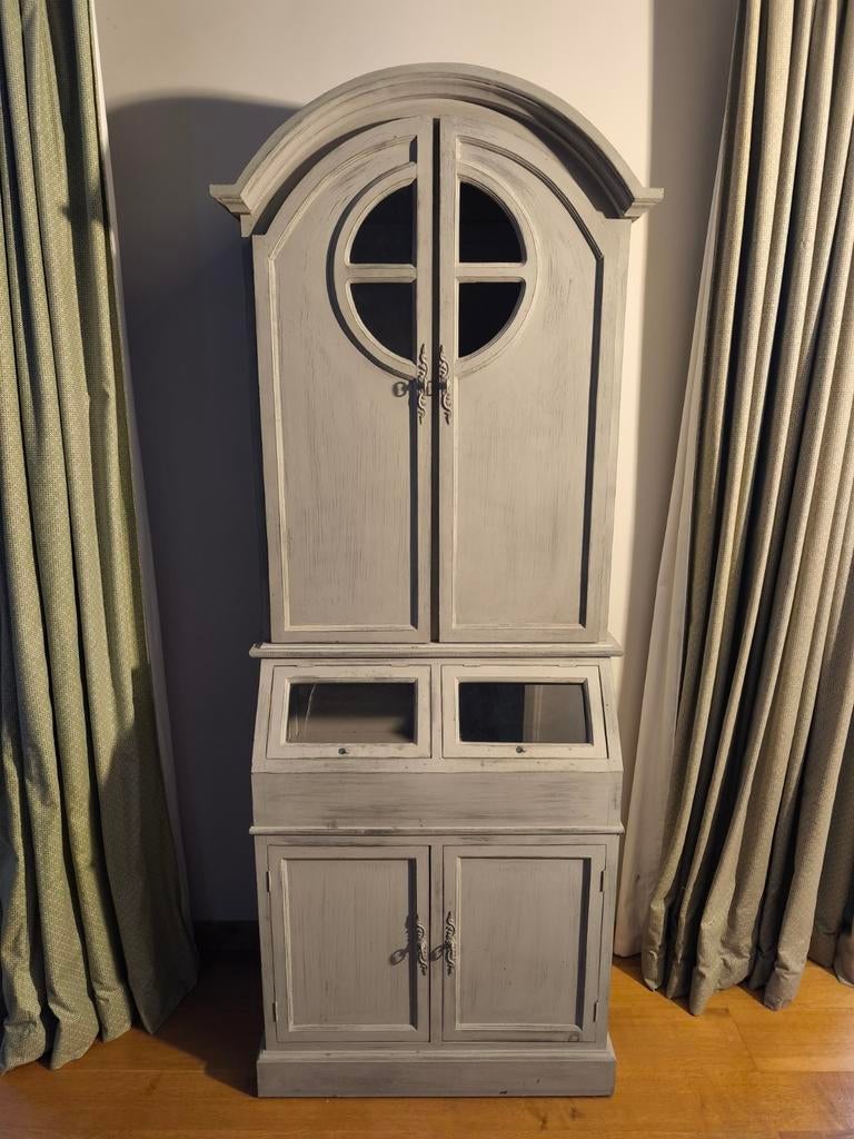 Très joli vaisselier en bois style shabby (en 2 parties), Enlèvement