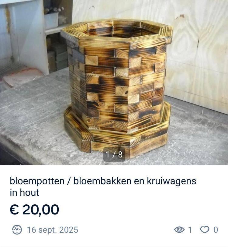 houte bloempotten en bloembakken, Tuin en Terras, Bloembakken en Plantenbakken, Ophalen, Nieuw, Hout