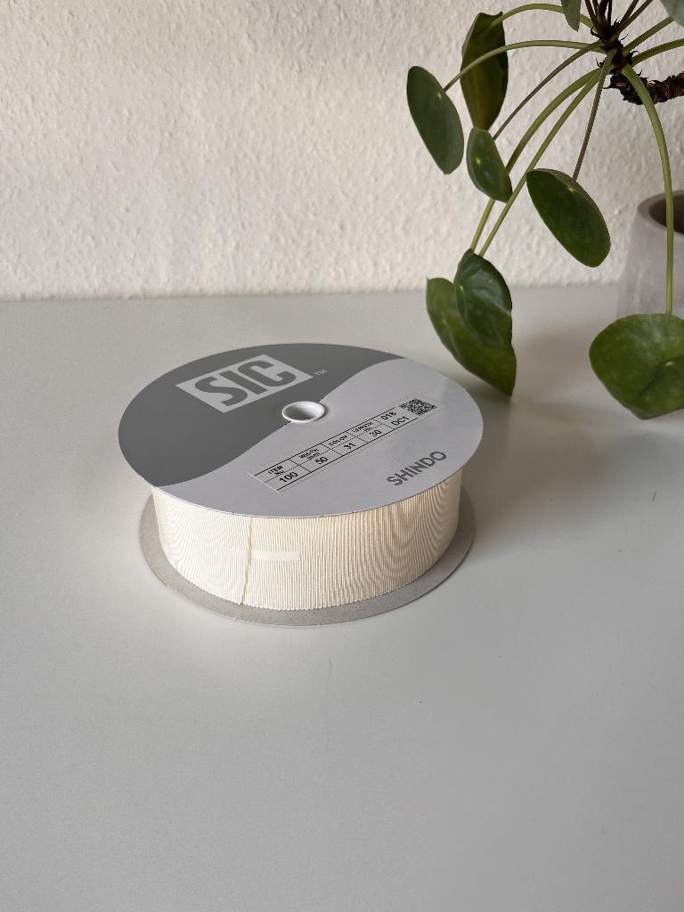 Gros-grain Écru Shindo, Enlèvement ou Envoi, Neuf, Ruban, Bande ou Élastique