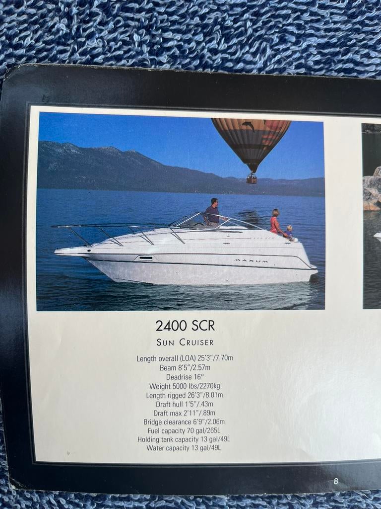 Maxum 2400 SCR, Watersport en Boten, Ophalen, Gebruikt, Binnenboordmotor, 6 meter of meer