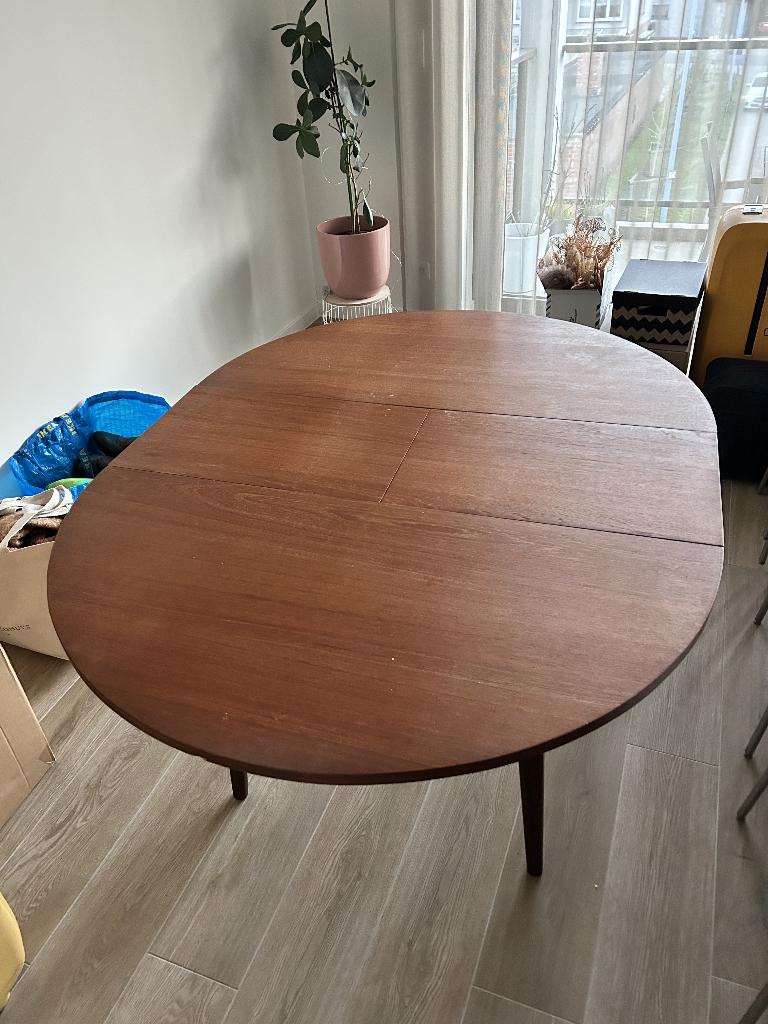 Eettafel 145x110, Ophalen, Gebruikt, Eikenhout, Hout