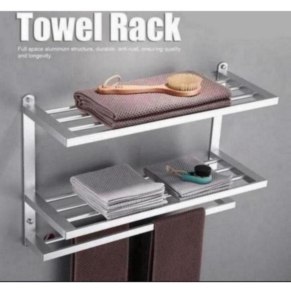 Porte-serviettes de salle bain Étagère à serviettes argenté, Enlèvement ou Envoi, Neuf, Autres couleurs, Porte-serviettes