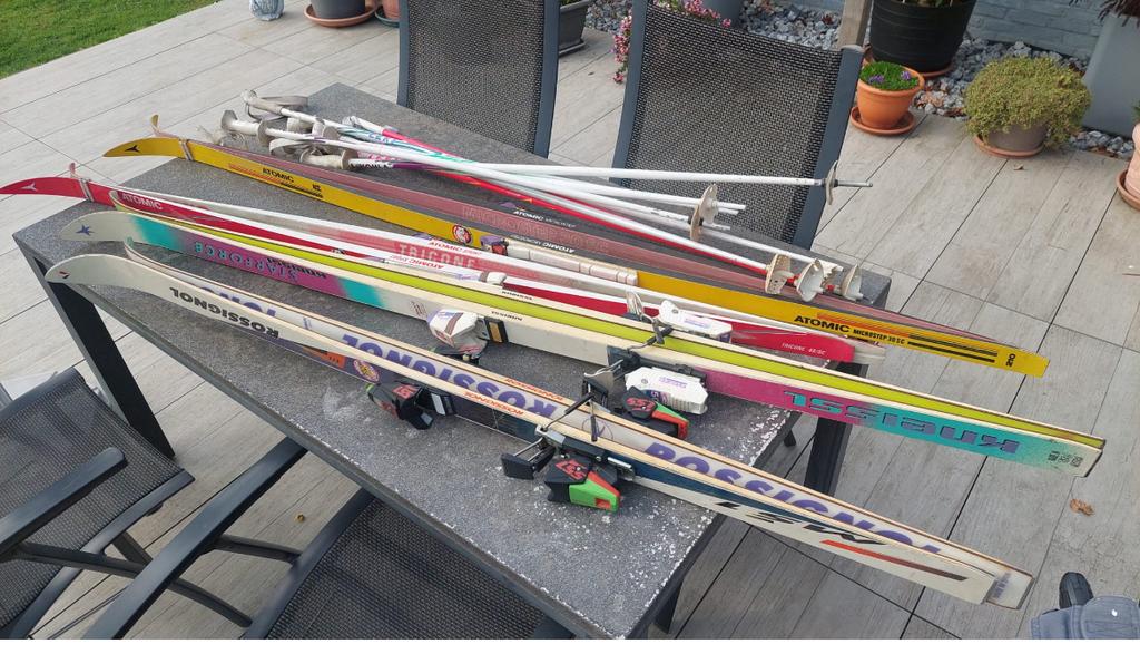 4 paar ski’s incl stokken, Ophalen, Zo goed als nieuw, Ski, Stokken