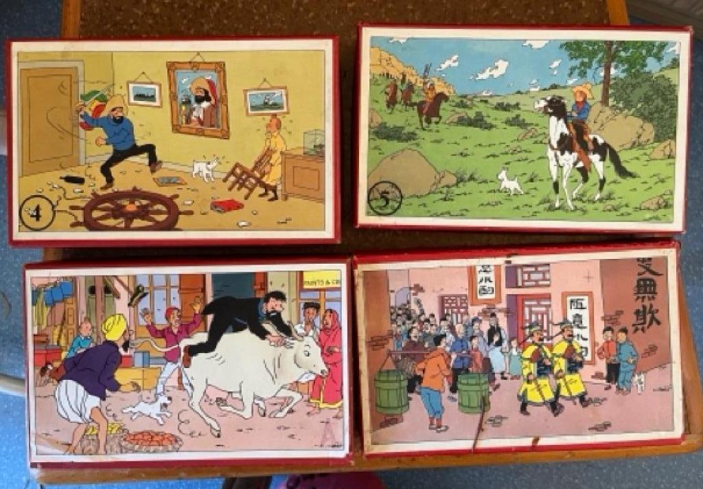 Puzzles Tintin - 4 pièces, Enlèvement, Moins de 500 pièces, Utilisé, Puzzle