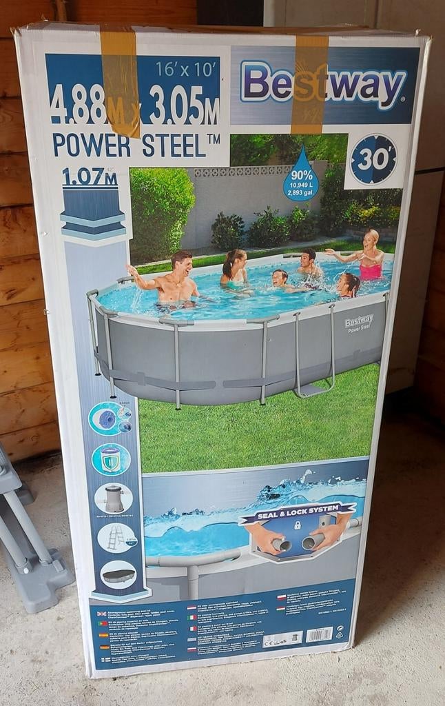 Piscine 11m³ + Pompe filtre à sable + Aspirateur robot NEUF, Jardin & Terrasse, Piscines, Neuf, 300 cm ou plus, Enlèvement, 80 à 120 cm