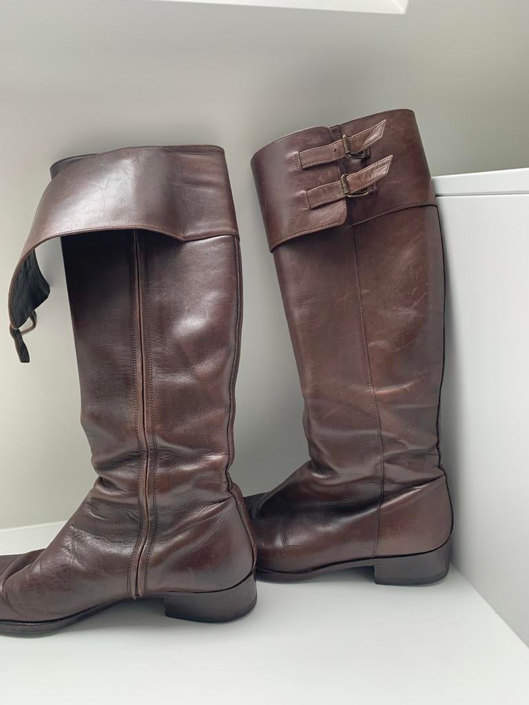 Bottes  « Ralph Lauren «, couleur marron chaud, taille 39,, Brun, Enlèvement, Porté, Bottes hautes
