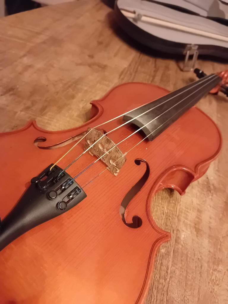 Viool 4/4 met strijkstok, hars, nieuwe snaren en koffer, Musique & Instruments, Instruments à corde | Autre, Enlèvement, Comme neuf