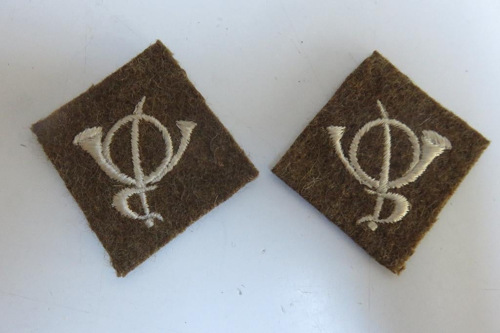 Jagers te paard kraagpatches, Ophalen of Verzenden, Landmacht, Embleem of Badge