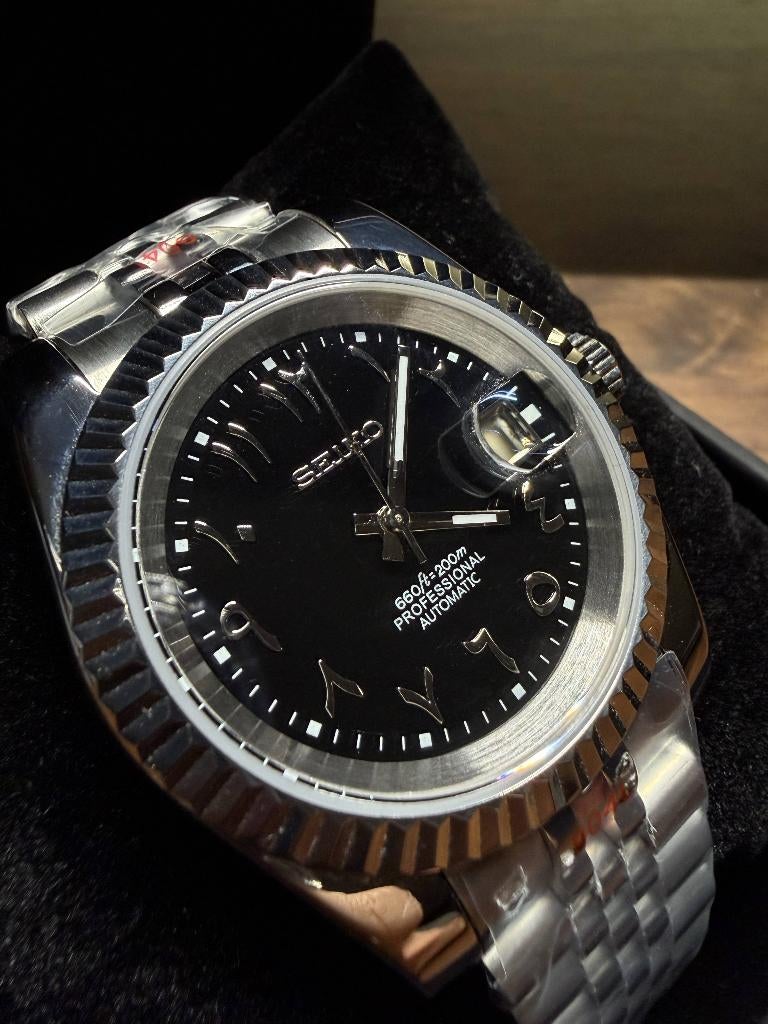 Montre Seiko Mod Arabic Black, Handtassen en Accessoires, Horloges | Heren, Nieuw, Polshorloge, Seiko, Staal, Staal, Ophalen