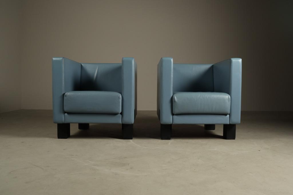 Pair of “Moji” Armchairs by Shigeru Uchida for Poltrona Frau, Ophalen
