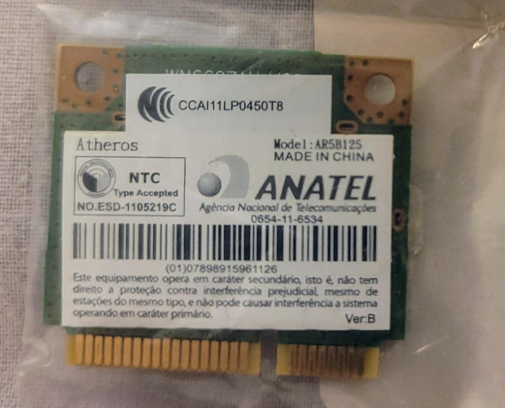 Atheros AR5B125 mini PCI-E WiFi-netwerkkaart, Ophalen of Verzenden, Gebruikt, Intern, Atheros