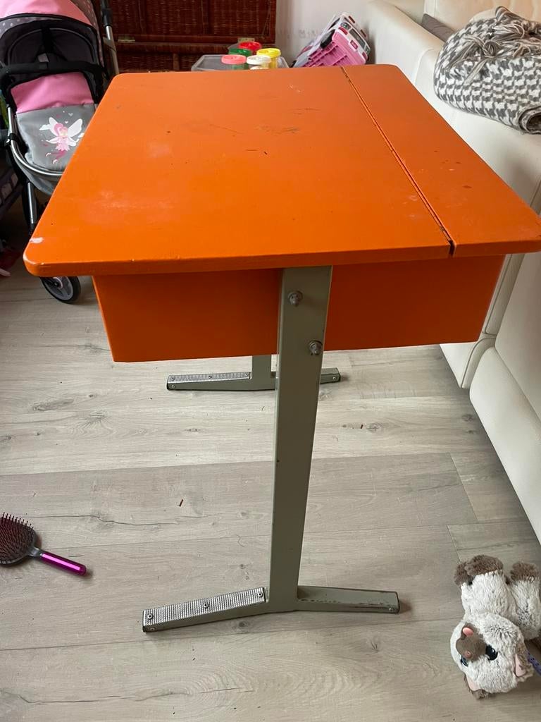 Kinderbureautje/schoolbankje vintage, Ophalen, Gebruikt