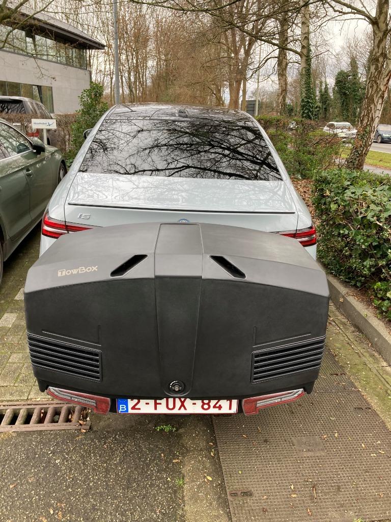 Te huur: trekhaakkoffer 13€/d, Autos : Divers, Coffres de toit, Comme neuf, Enlèvement