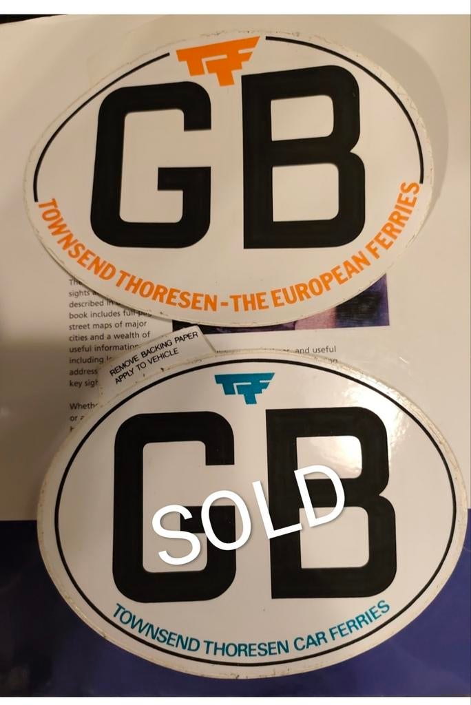 Oldtimer UK Townsend Thoresen sticker., Auto diversen, Autostickers, Ophalen of Verzenden