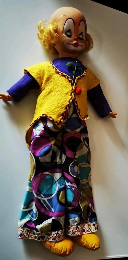 Clown 70's vintage pop 70 cm open en sluitende ogen, Ophalen of Verzenden
