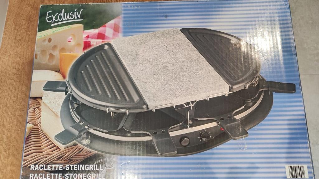 Appareil raclette grill avec pierre de cuisson, Enlèvement, Comme neuf, 8 personnes et plus