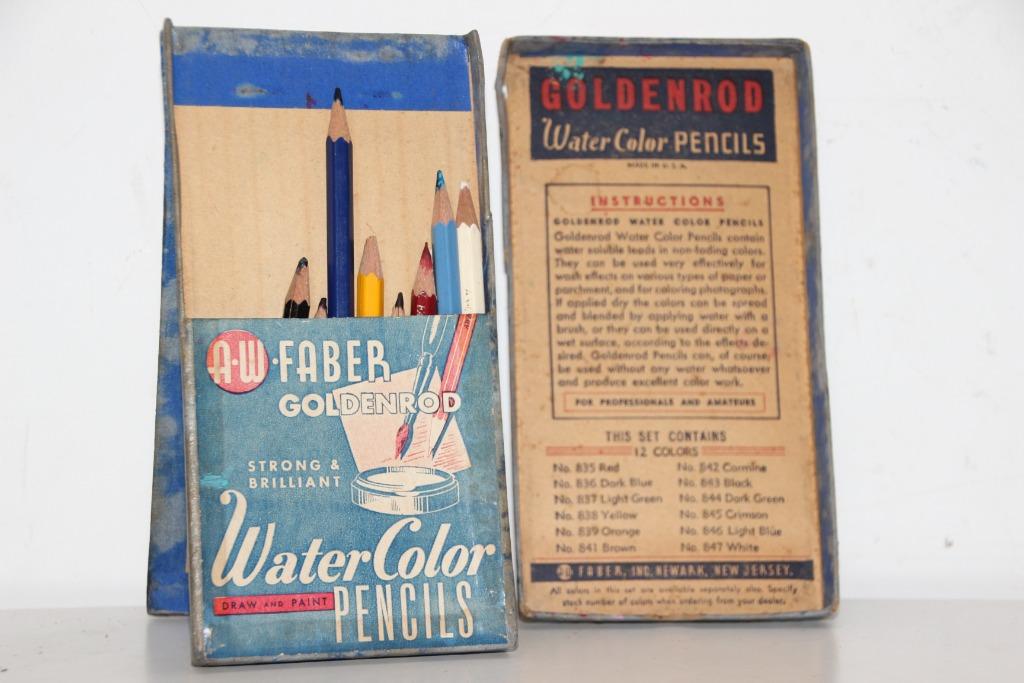 US WW2 boite crayons couleurs "Faber Goldenrod ", Envoi, Armée de terre, Vêtements ou Chaussures