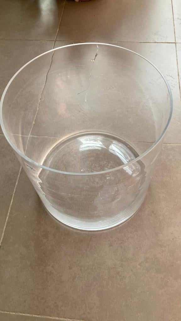 Grand vase en verre, Enlèvement, Utilisé, Verre, Moins de 50 cm