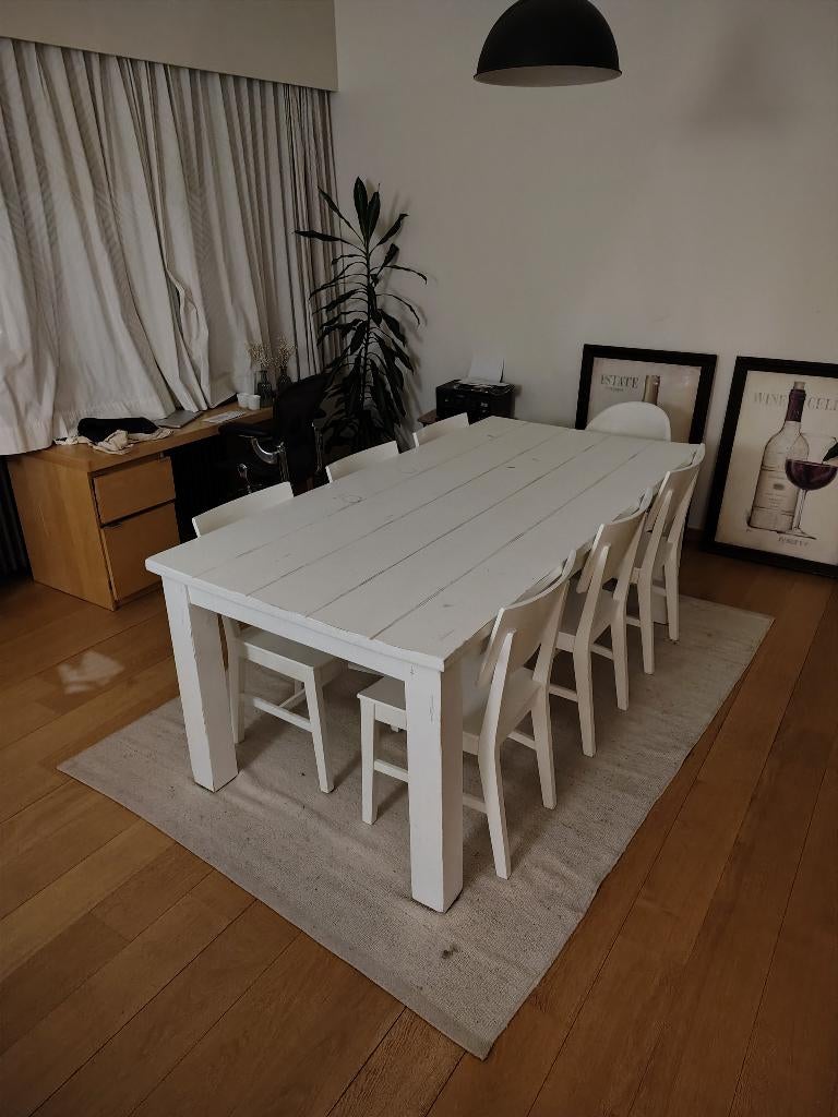 Tafel + stoelen, Ophalen, Gebruikt, 100 tot 150 cm, 200 cm of meer