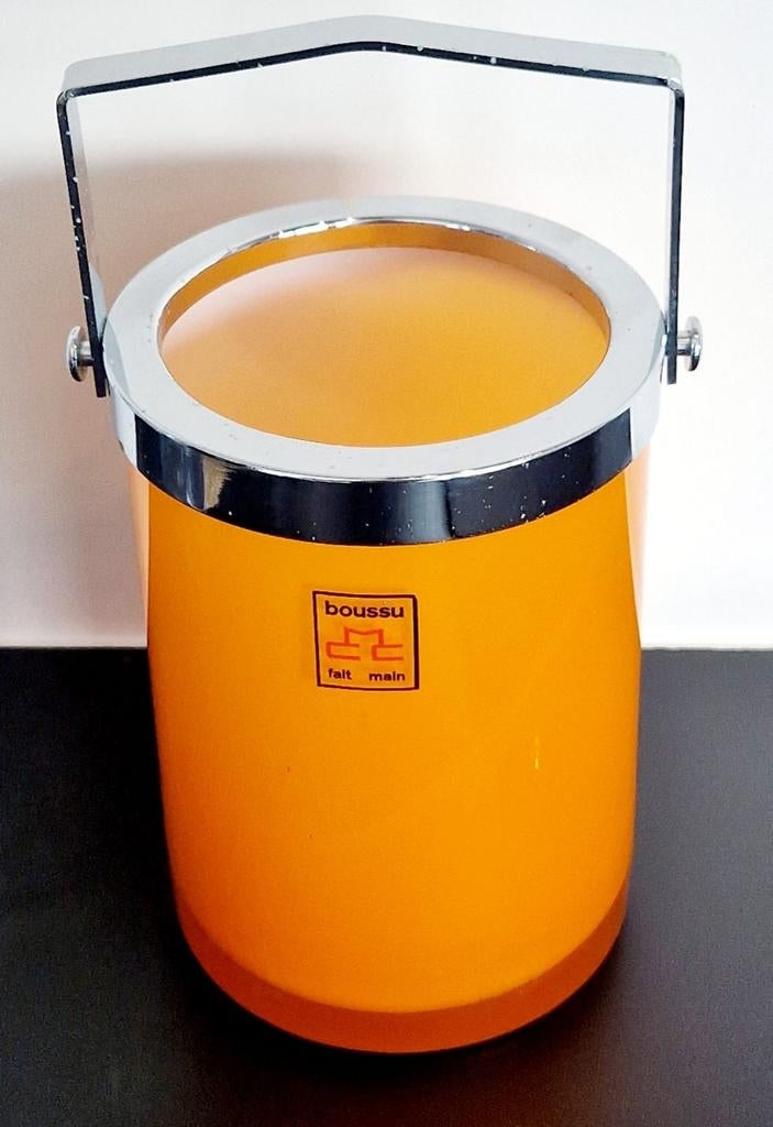 Boussu , Belgisch glas design , cristallin spage oranje desi, Antiquités & Art, Antiquités | Verre & Cristal, Enlèvement ou Envoi