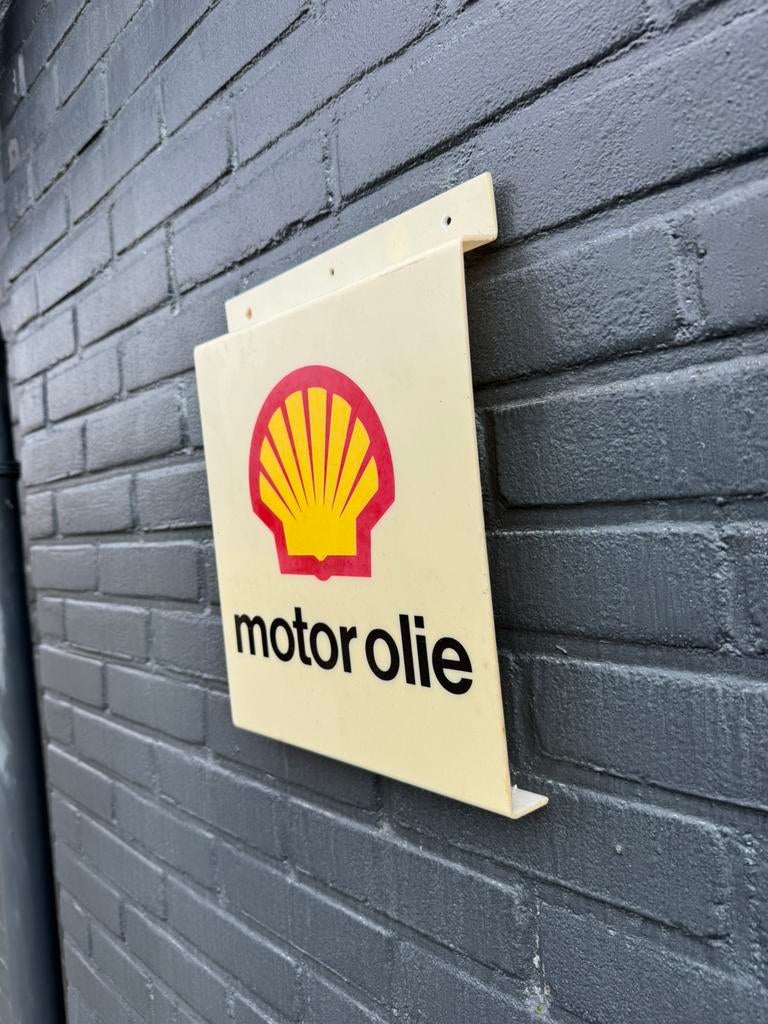 Shell Motor Olie oud reclamebord, Ophalen of Verzenden, Gebruikt, Reclamebord