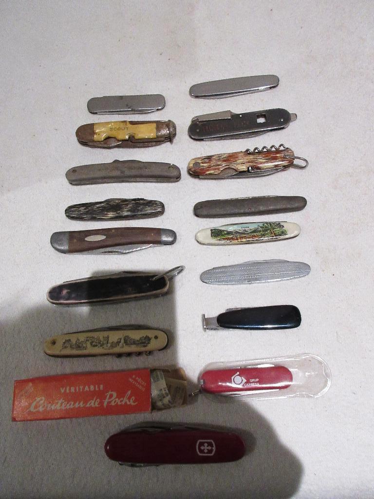 Verzameling multifunctionele zakmessen oude zakmes vintage, Ophalen