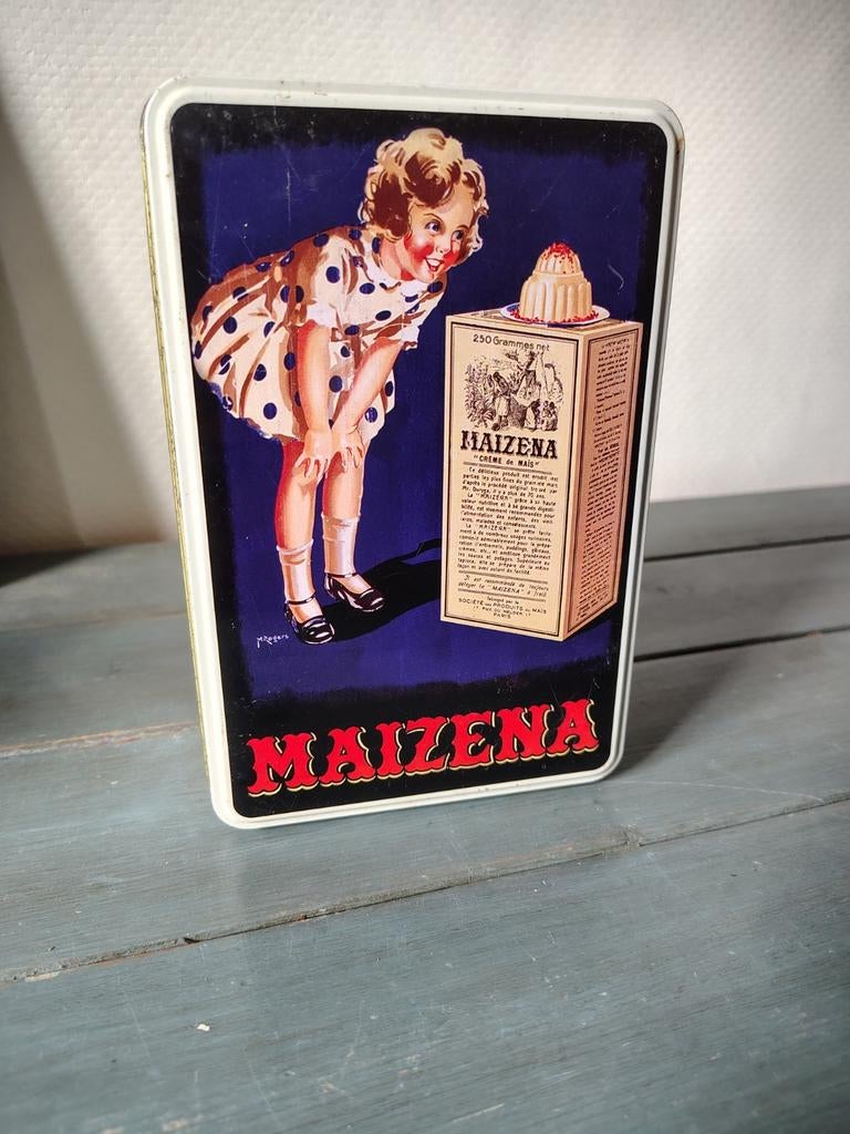 1 vintage  Maizena blikken doos, Enlèvement ou Envoi, Utilisé