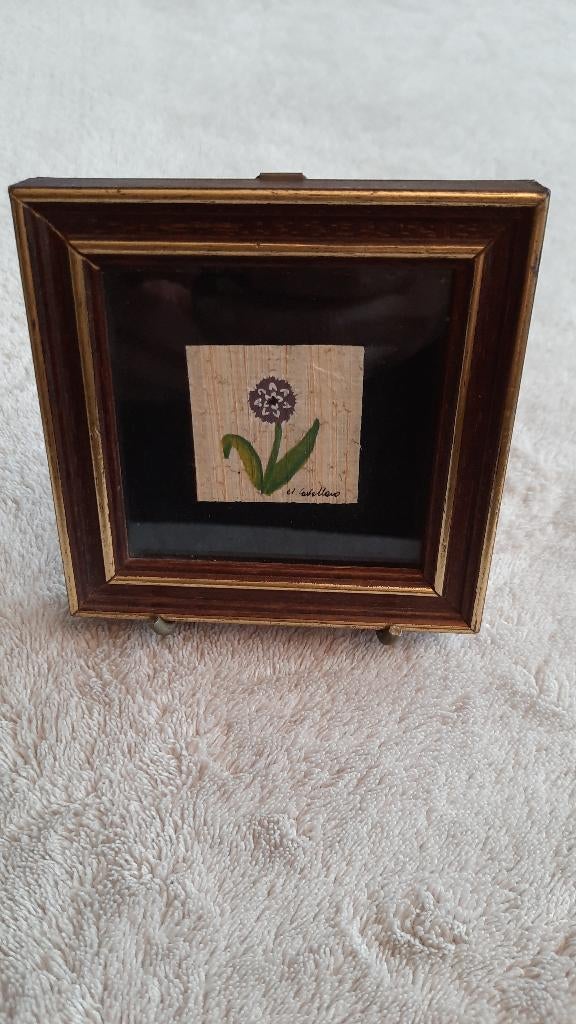 cadre avec support et dessin estampillé sur papyrus, Moins de 50 cm, Enlèvement ou Envoi, Utilisé, Dessin