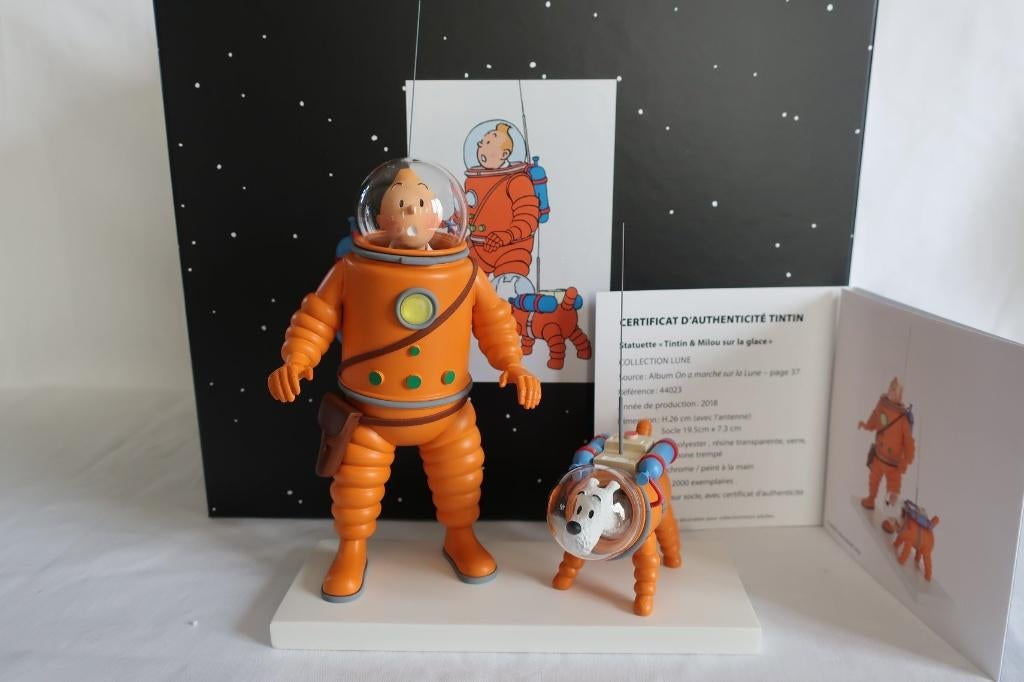 Tintin et Milou cosmonaute sur la lune, Enlèvement ou Envoi, Tintin, Neuf, Statue ou Figurine
