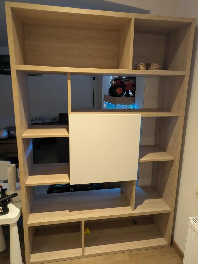 Stevige vakkenkast in eiken look – modern en tijdloos, Enlèvement, Utilisé, 50 à 100 cm, 150 à 200 cm