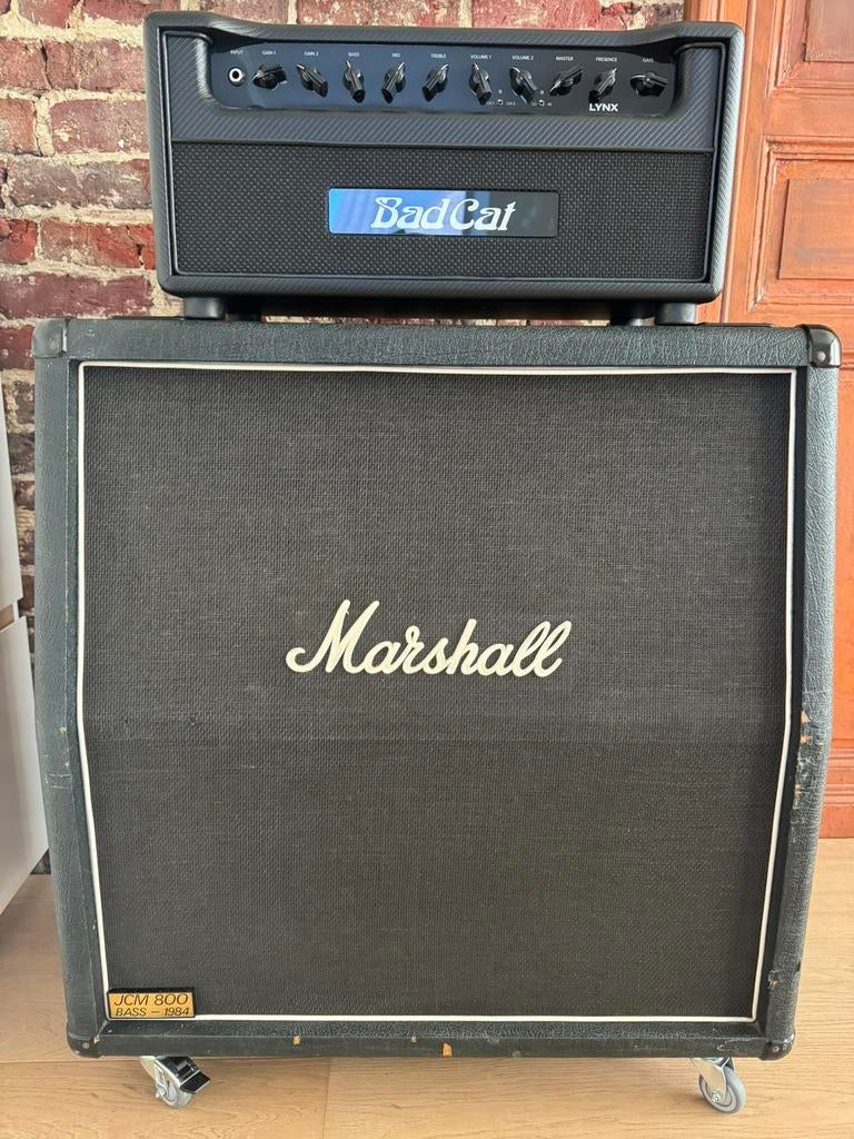 Bad Cat lynx marshall jcm800 1984 bass cab k100, Enlèvement, Comme neuf, Guitare, 50 à 100 watts