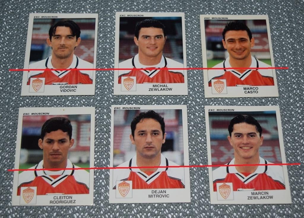 Panini Football 2001 / Exc. Moeskroen / 6 stickers, Ophalen of Verzenden, Zo goed als nieuw, Poster, Plaatje of Sticker