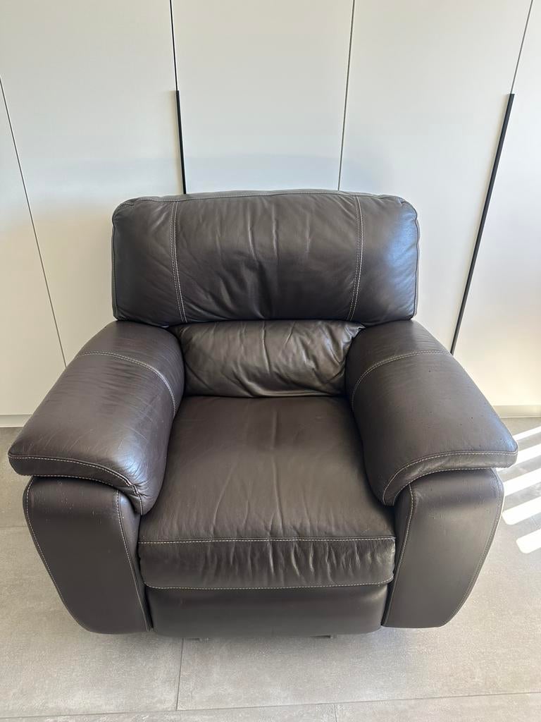 Leren zetel Chateau d’Ax, Maison & Meubles, Canapés | Sofas & Chaises Longues, Utilisé, Une personne, Cuir, Enlèvement