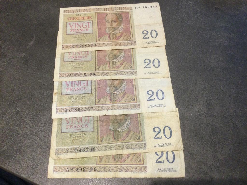 België 5 x 20 Frank lot, Postzegels en Munten, Ophalen of Verzenden