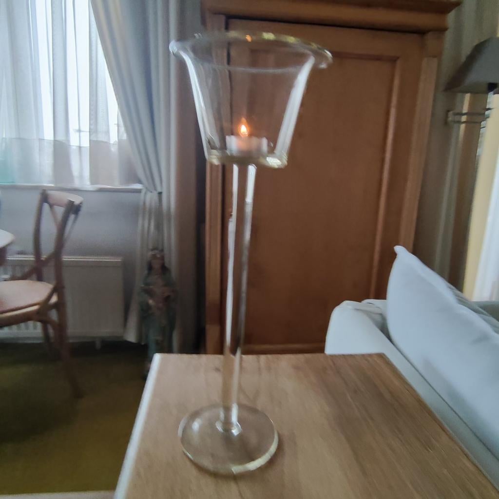 „Flamant” grote glazen kaarshouder, Huis en Inrichting, Ophalen, Glas