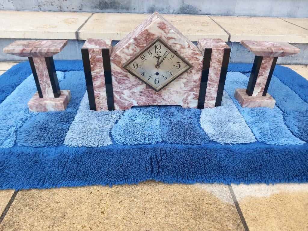 Horloge en marbre avec 2 supports, Enlèvement ou Envoi
