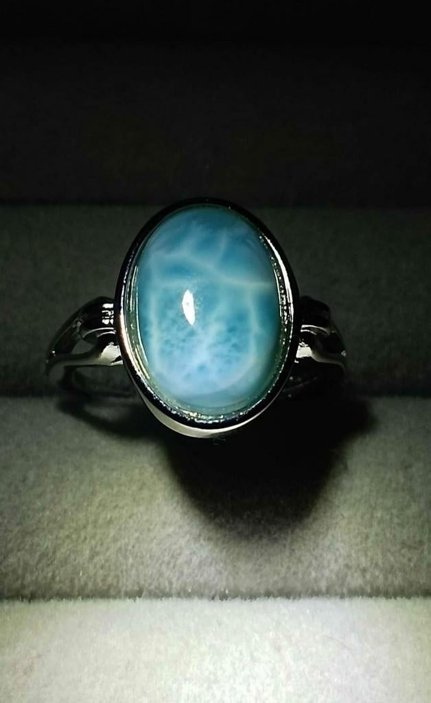 Bague réglable en argent massif avec larimar, Bijoux, Sacs & Beauté, Bagues, Argent, Argent, Enlèvement