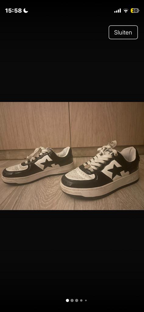 Bape sta sneakers black & white, Kleding | Heren, Schoenen, Ophalen of Verzenden, Zo goed als nieuw, Sneakers