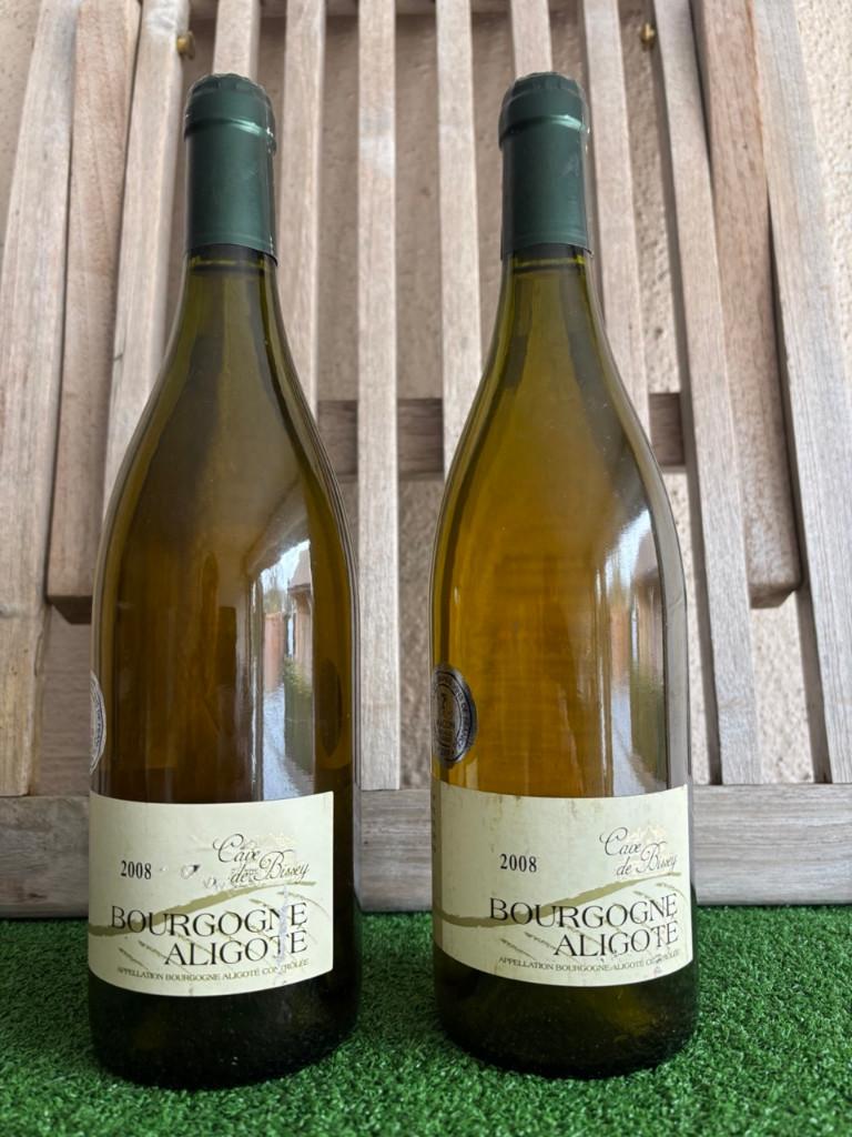 2 fles Bourgogne Aligoté, Cave Bissey 2008 witte wijn, Ophalen, Frankrijk, Vol, Witte wijn