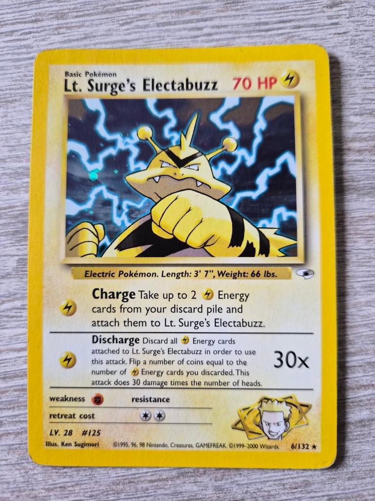 Les héros de la salle de sport Holo Electabuzz 6/132 du lieu, Enlèvement ou Envoi, Utilisé, Cartes en vrac, Foil